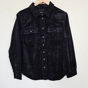 Universal Standard Corduroy Greenwich Jacket Black Women's Size 0 Casual Goth